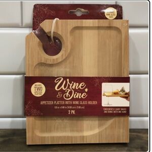 Wine & Dine Appetizer Platter with Wine Glass Holder